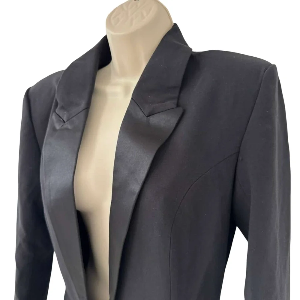 Pretty Little Thing by Naomi Campbell Black Tuxedo Jumpsuit NWT Wide Leg sz 6 - Picture 14 of 16